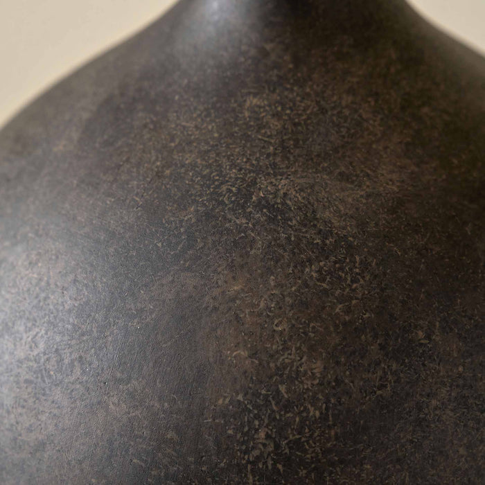 Jiro Matt Bronzed Ceramic Round Table Lamp