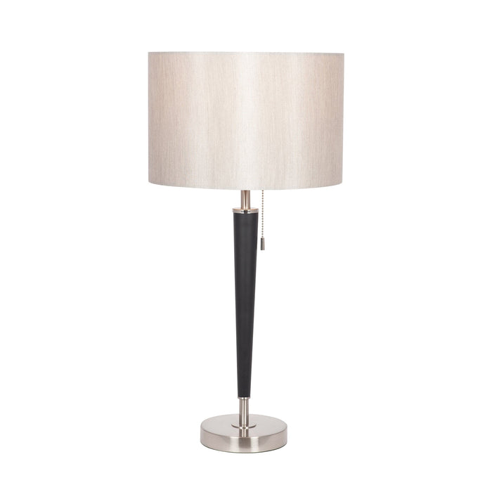 Ruma Brushed Silver & Matt Black Metal Table Lamp | Table Lamps | Rūma