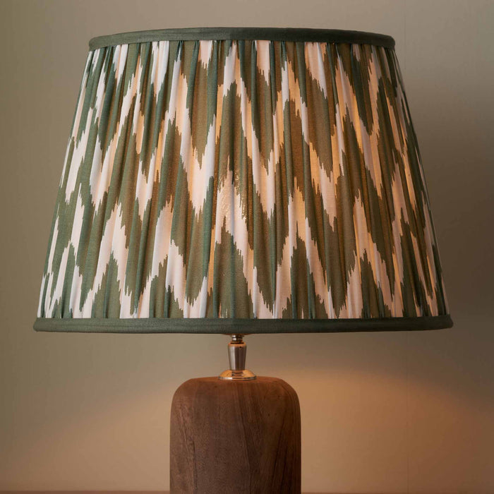 Kahlia Sage Chevron Cotton Patterned Mushroom Pleat Tapered Lampshade
