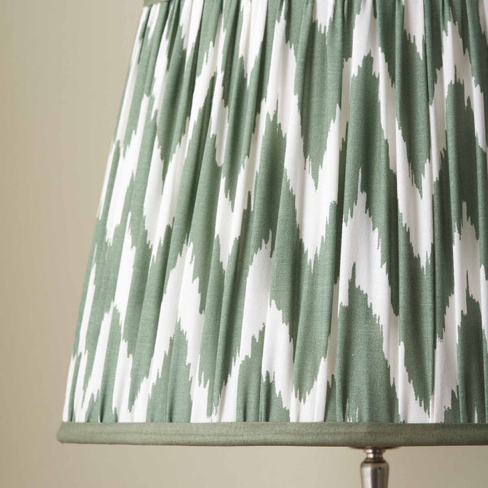Kahlia Sage Chevron Cotton Patterned Mushroom Pleat Tapered Lampshade