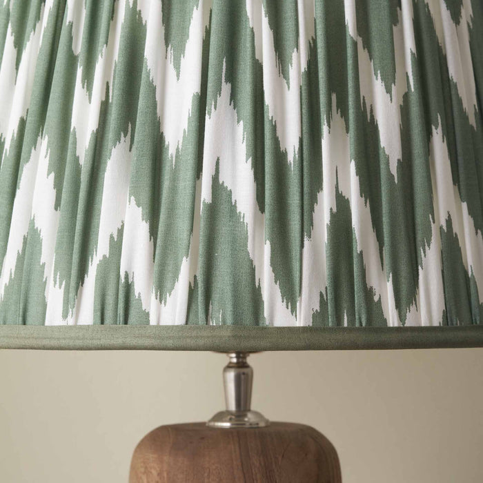 Kahlia Sage Chevron Cotton Patterned Mushroom Pleat Tapered Lampshade
