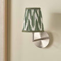 Kahlia Sage Chevron Cotton Patterned Mushroom Pleat Tapered Lampshade