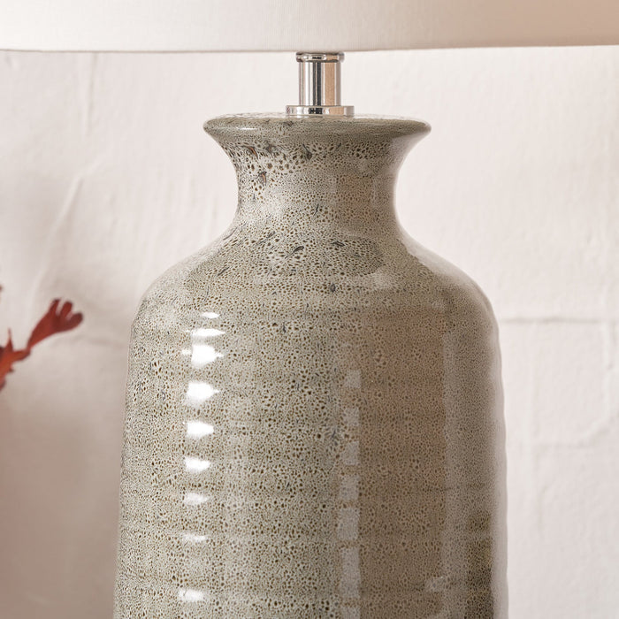 Kaisa Smokey Green Reactive Glaze Table Lamp