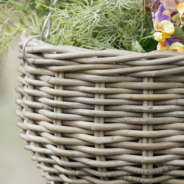 Kamala Indoor Outdoor Grey Kubu Round Hanging Basket Large