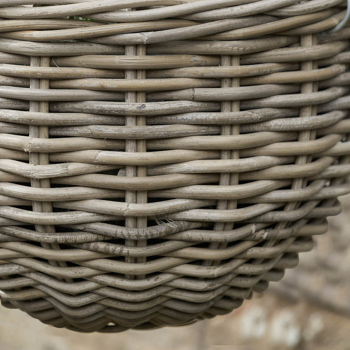 Kamala Indoor Outdoor Grey Kubu Round Hanging Basket Large