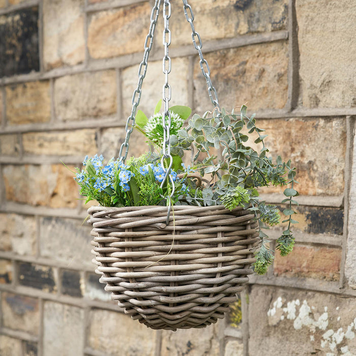 Kamala Indoor Outdoor Grey Kubu Round Hanging Basket
