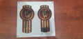 Kenworth 'Crooked' Logo dark red/gold epoxy domed decal