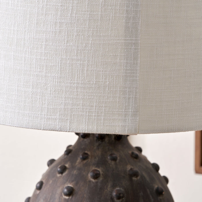 Kiara Grey Textured Dot Stoneware Table Lamp Base