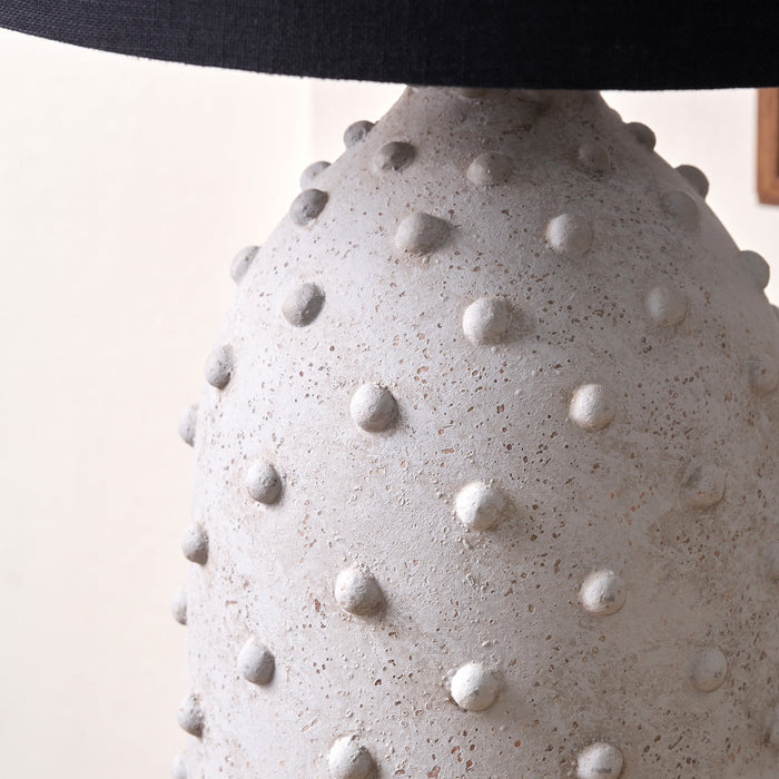 Kiara Light Grey Textured Dot Stoneware Table Lamp Base