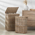 Kiki Grey Kubu Rectangular Linen Baskets S/2