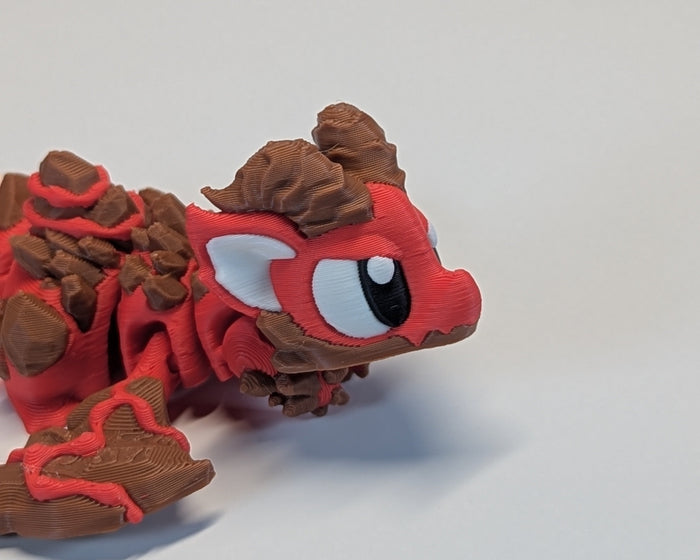 Lava Dragon Cute Critter Head and Horns
