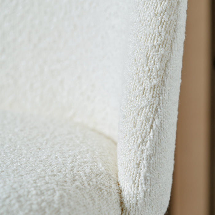 Lea White Boucle Dining Chair