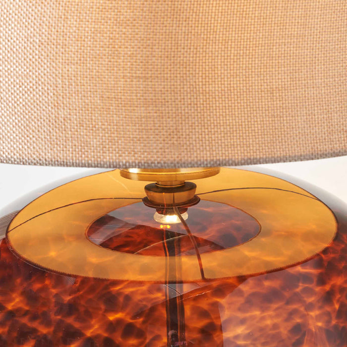 Levi Tortoiseshell Glass Table Lamp