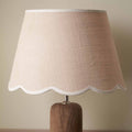 Liana Cream Jute Scalloped Edge Tapered Lampshade with Cream Binding