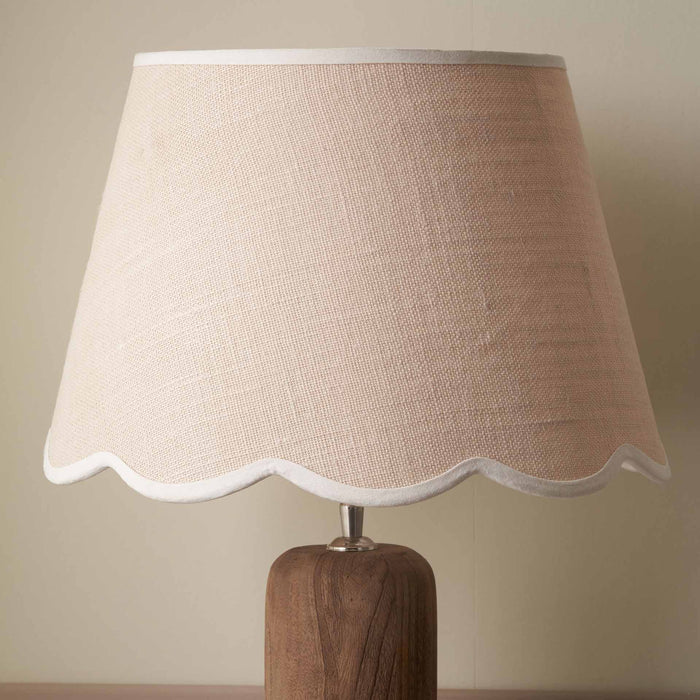 Liana Cream Jute Scalloped Edge Tapered Lampshade with Cream Binding