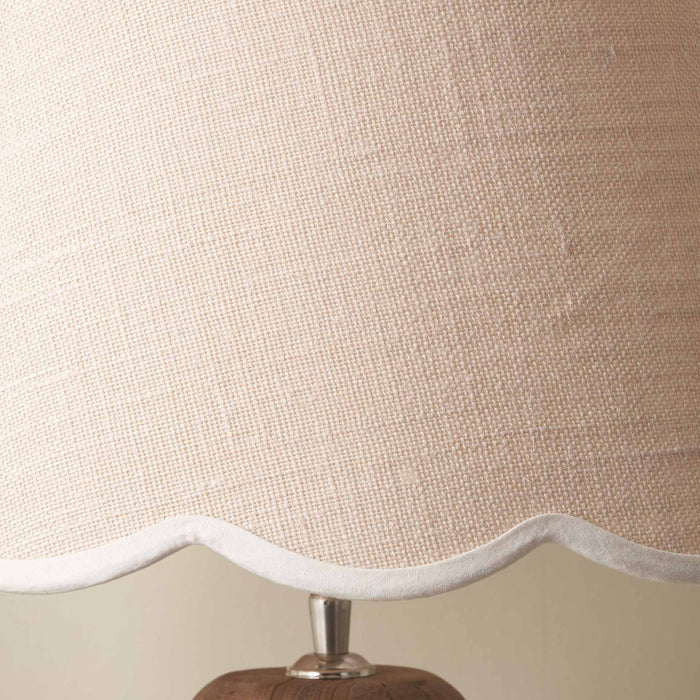 Liana Cream Jute Scalloped Edge Tapered Lampshade with Cream Binding