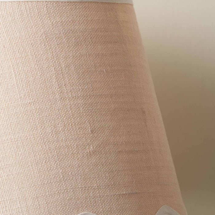 Liana Cream Jute Scalloped Edge Tapered Lampshade with Cream Binding