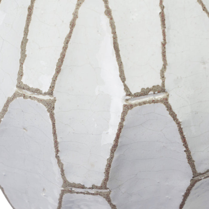 Ruma Geometric White Stoneware Vase | Vases | Rūma