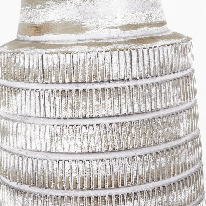 Ruma White Wash Wood Textured Short Table Lamp | Lighting | Rūma