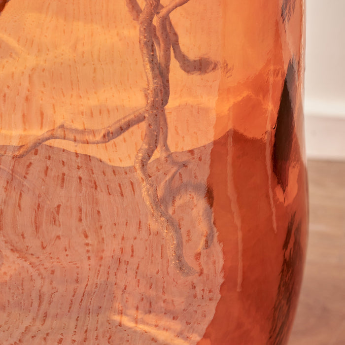 Lucia Orange Organic Shaped Recycled Glass Tall Vase