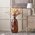 Lucia Pecan Brown Organic Shaped Recycled Glass Tall Vase