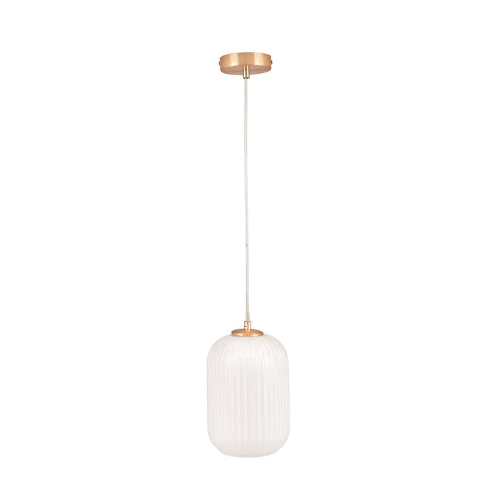 Ruma White Ribbed Glass Pendant | Lighting | Rūma