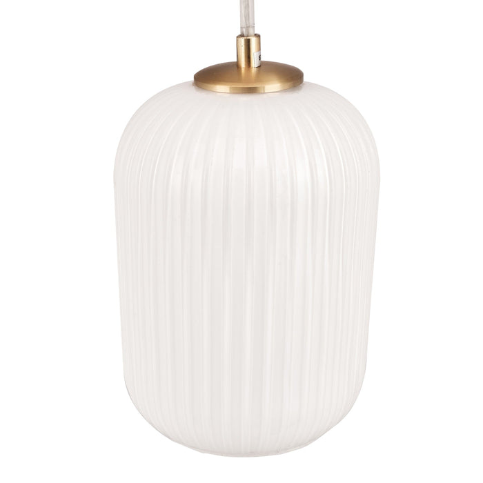 Ruma White Ribbed Glass Pendant | Lighting | Rūma