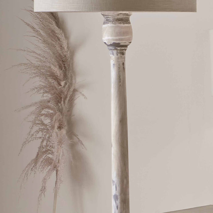 Mantua Grey & White Wash Mango Wood Floor Lamp Base
