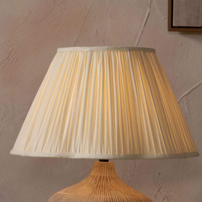 Maressa Cream Cotton Mushroom Pleat Scalloped Tapered Lampshade