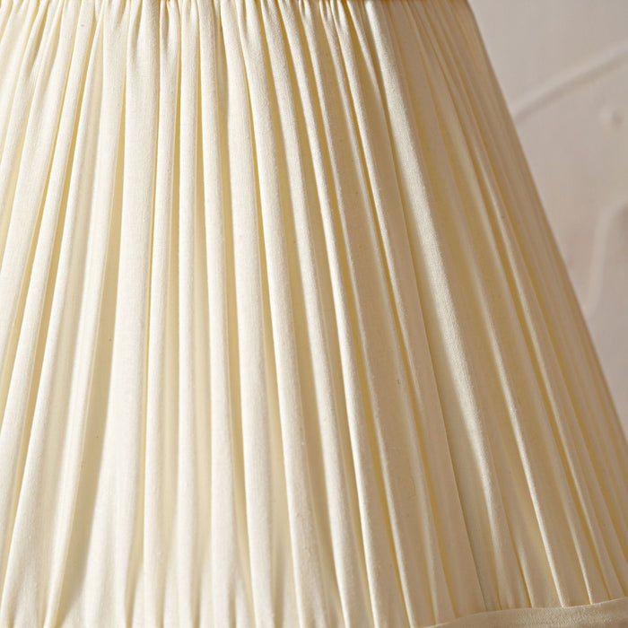 Maressa Cream Cotton Mushroom Pleat Scalloped Tapered Lampshade