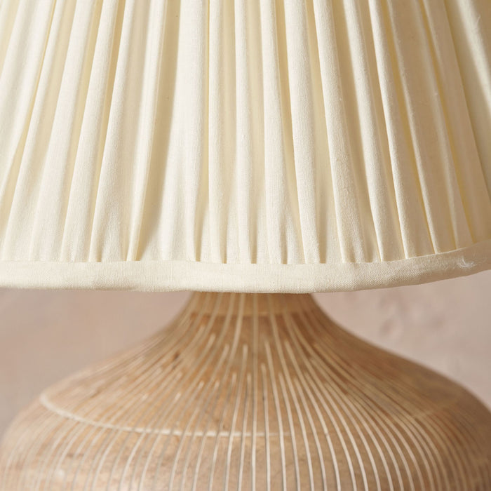 Maressa Cream Cotton Mushroom Pleat Scalloped Tapered Lampshade