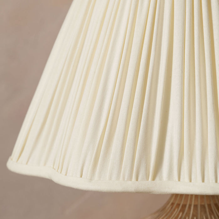 Maressa Cream Cotton Mushroom Pleat Scalloped Tapered Lampshade