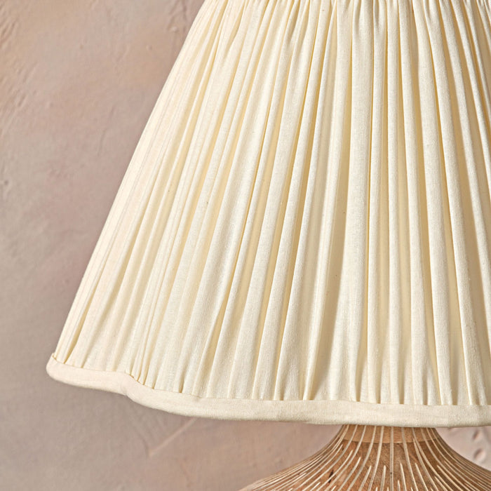 Maressa Cream Cotton Mushroom Pleat Scalloped Tapered Lampshade