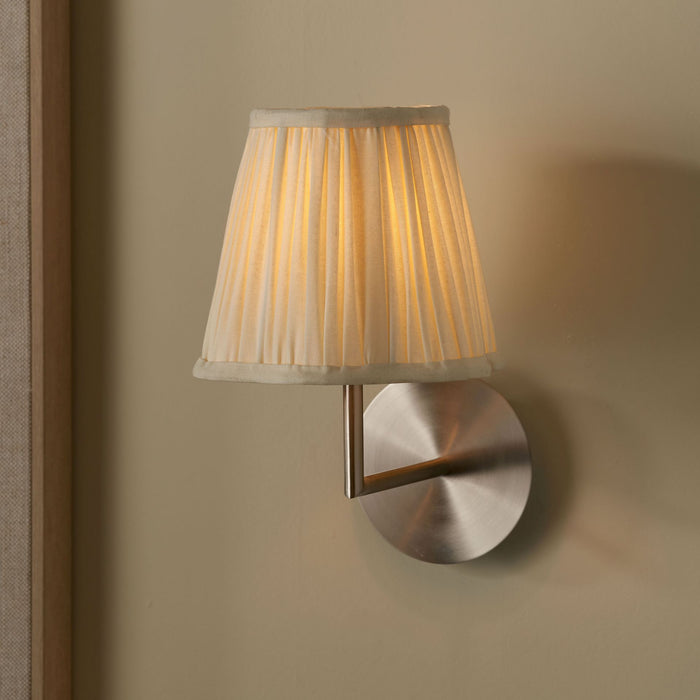 Maressa Cream Cotton Mushroom Pleat Scalloped Tapered Lampshade