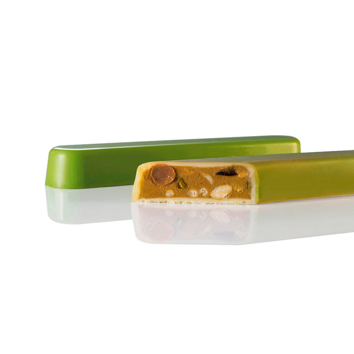 : Martellato MA6100 Flat Chocolog polycarbonate mold with 4 cavities for 198 mm logs, Transparent chocolate nougat mold