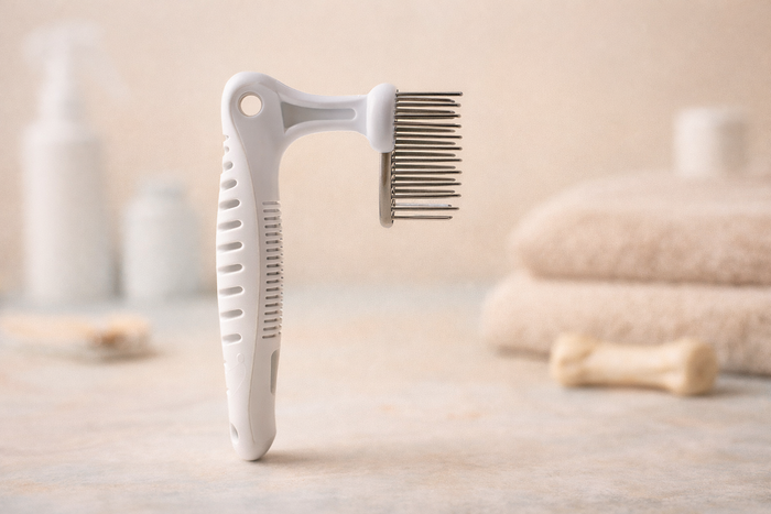 Metal Teeth Grooming Brush for Pets — side_view