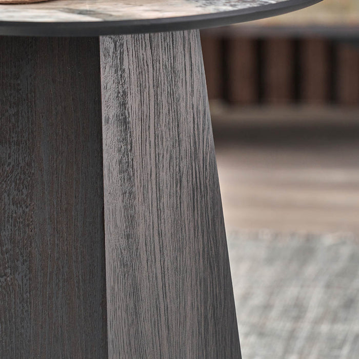 Myora Jade Marble Effect and Dark Brown Oak Veneer Side table