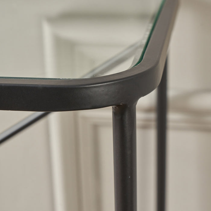 Narvi Glass and Black Console Table
