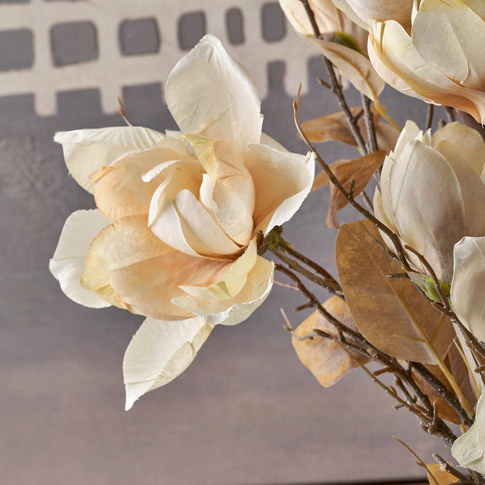 Natural Magnolia Faux Flower Bunch
