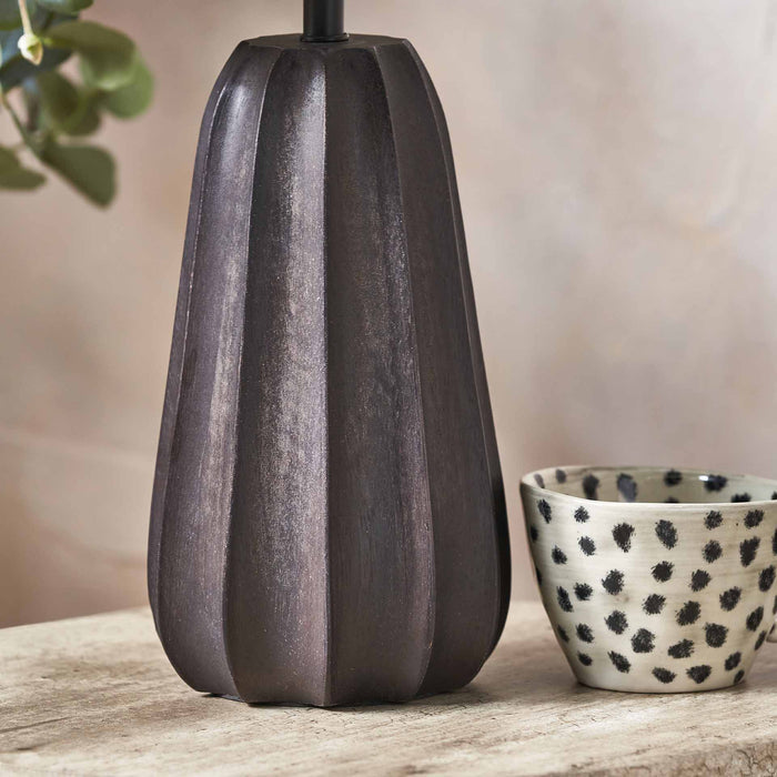 Neala Black Textured Tall Wood Table Lamp