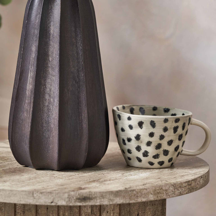 Neala Black Textured Tall Wood Table Lamp