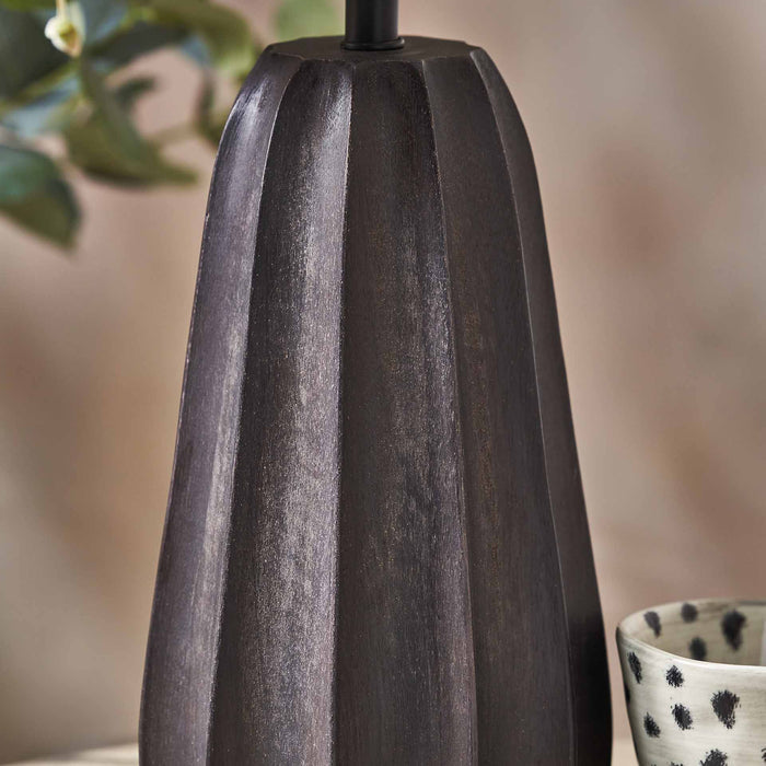 Neala Black Textured Tall Wood Table Lamp