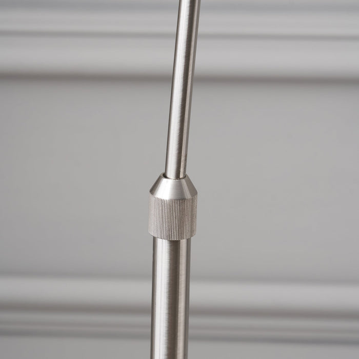 Olivier Brushed Silver Metal and White Marble Floor Lamp