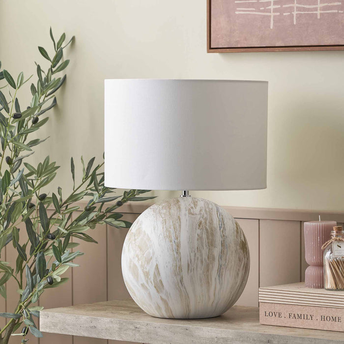 Onyx Grey Large Stone Effect Ceramic Table Lamp