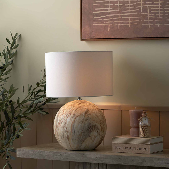 Onyx Natural Large Stone Effect Ceramic Table Lamp