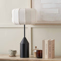 Otis Black and Natural Linen Structured Table Lamp