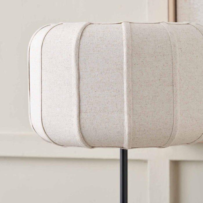Otis Black and Natural Linen Structured Table Lamp