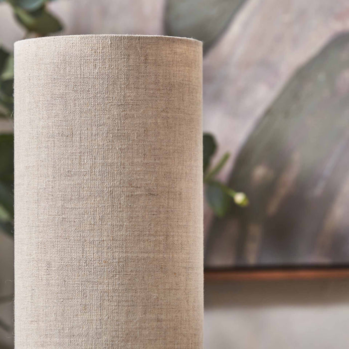 Palomina Black Ribbed Slim Wood Table Lamp