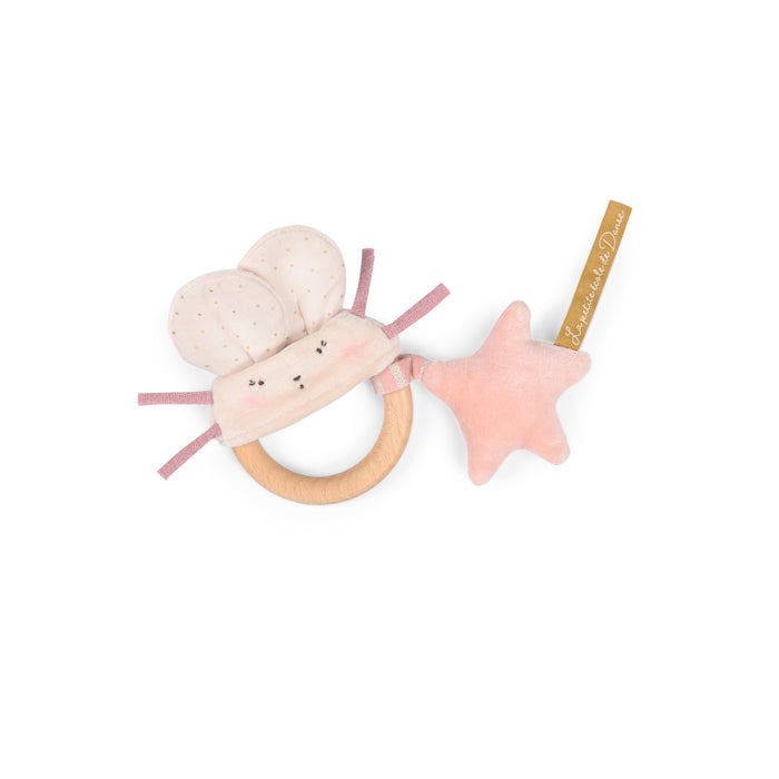 Pink Mouse Wooden Ring Rattle (La Petite Ecole de Danse)