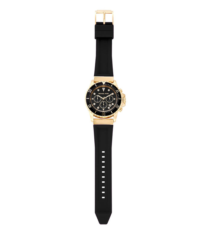 Michael Kors Quartz Black Dial Chronograph Silicone Men's Watch, MKO1162